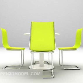 塑料椅子与桌子3d模型