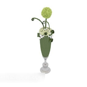 Green Vase Decor 3d model