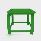 Zelená malovaná dřevěná stolička