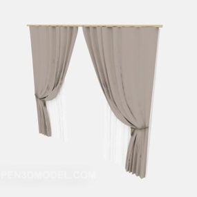 灰色窗帘3d模型