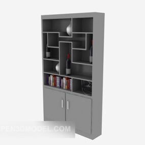 Grey Showcase Wooden Grey Paint 3d-model