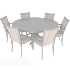 Grey Six Table Furniture 3d model