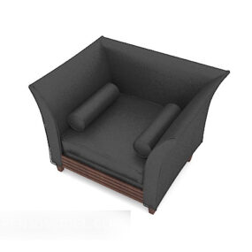 Grey Single Sofa 3d model