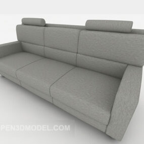 Grey Fabric Sofa 3 Seaters 3d model