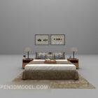 Grey bed 3d model