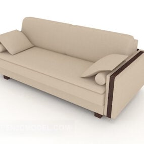 Grey-brown Double Sofa 3d model