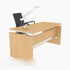 Wood Desk Chairs Furniture 3d model