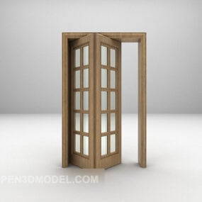Modello 3d in stile porta scorrevole in legno