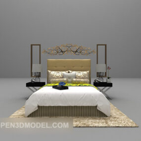 灰色双人床大型全套家具3d模型