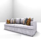 Серый двухместный диван с мягкой мебелью