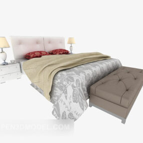 3д модель двуспальной кровати Grey Home