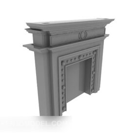 Grey Home Fireplace 3d model