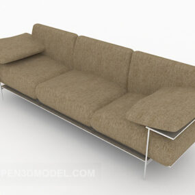 3д модель серого домашнего многопользовательского дивана