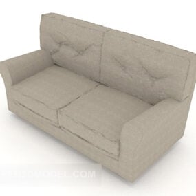 Grå Home Simple Double Sofa 3d model
