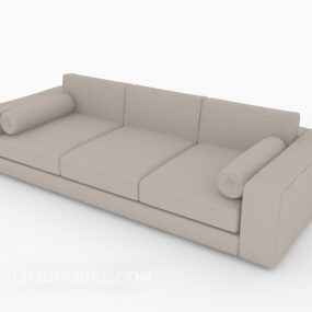 Grey Home Multi-person Sofa Design 3d model