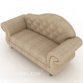 Grey Leather Sofa Camel Back 3d model