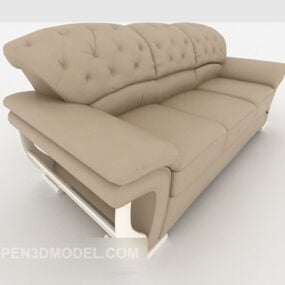 تصميم أريكة متعددة المقاعد بلون رمادي فاتح نموذج ثلاثي الأبعاد