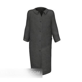 Harmaa pitkä takki Fashion 3D-malli