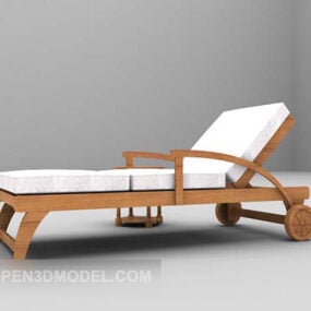 Pool Wood Lounge Chair 3d model
