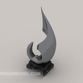 Model 3d Figurine Abstrak Minimalis Abu-abu