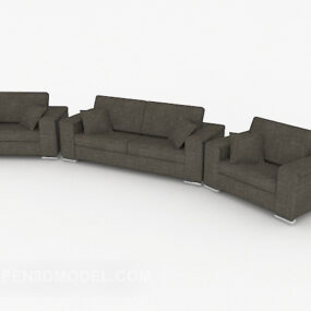 Grey Minimalist Sofa 3d model