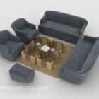Szary, minimalistyczny zestaw sof