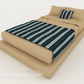 Mẫu 3d giường đôi hiện đại màu xám