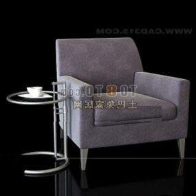 Grey Modern Minimalist Sofa 3d model