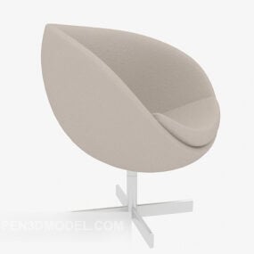 Szara nowoczesna sofa w kształcie jajka Model 3D