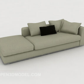 أريكة رمادية متعددة المقاعد بسيطة نموذج ثلاثي الأبعاد