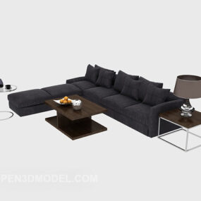 Canapé multiplaces gris modèle 3D