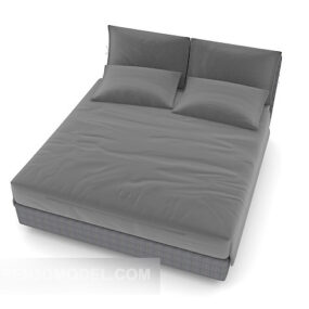 Grey Simple Bed 3d model
