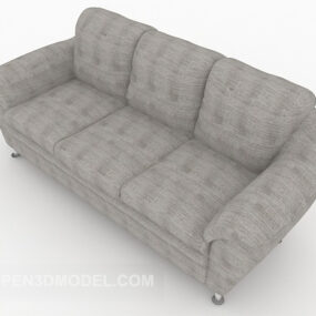 Grey Simple Home Sofa 3d model
