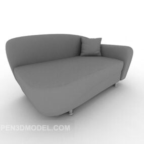 Grey Single Sofa Fabric 3d model
