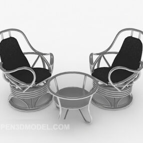 Grey Table Chair 3d model