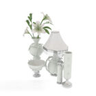 Grey Table Vase Lamp