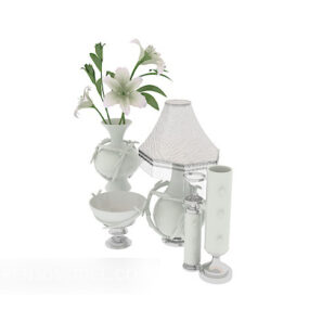 グレーのテーブル花瓶ランプ3Dモデル
