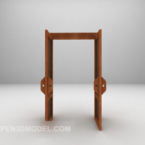 نموذج باب منزلق من الخشب الرمادي ثلاثي الأبعاد