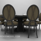 Mesa de comedor de madera gris para disfrutar modelo 3d