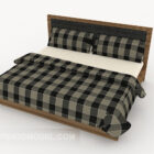 Grid Wood Double Bed