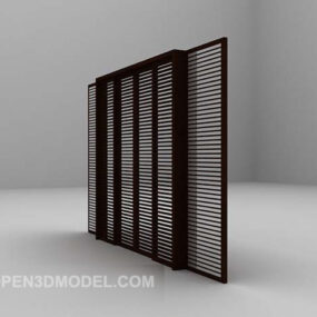 Modelo 3D de metal com grade de portão