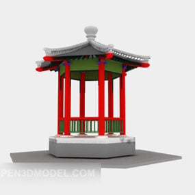 中国凉亭3d模型