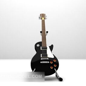 Rock Black Electric Guitar 3D-malli