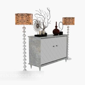 Hall Cabinet With Lamp Vase Decorative 3d model
