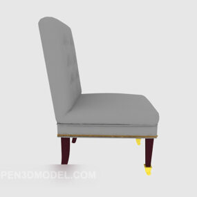 كرسي ظهر مرتفع قماش رمادي موديل 3D