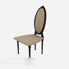High back home dining chair 3d model