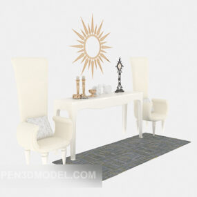 نموذج أريكة مفردة عالية الظهر للمنزل ثلاثي الأبعاد