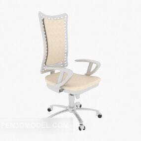 صندلی اداری پشت بلند مدل بژ رنگی سه بعدی
