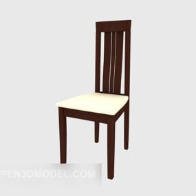 Solid Wood Dining Chair High Back 3d model