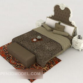 High-end European Double Bed 3d model